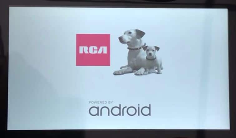 RCA logo on tablet