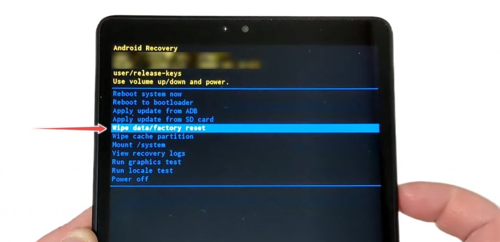 Find Wipe or Data Factory Reset